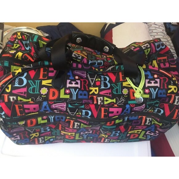 Vera Bradley Rolling From A To Vera Duffel Carry On Travel Luggage‎ Suitcase - Picture 8 of 11